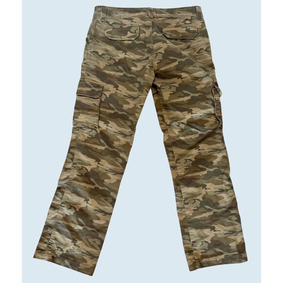 DICKIES Women's Camo Print Relaxed Fit Mid Rise Cargo Utility Pants Sz 8 - Picture 4 of 7